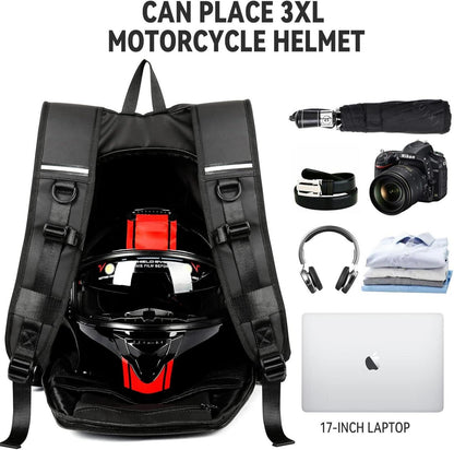 Motorradrucksack wasserdicht Helmrucksack Laptoptasche Schwarzes