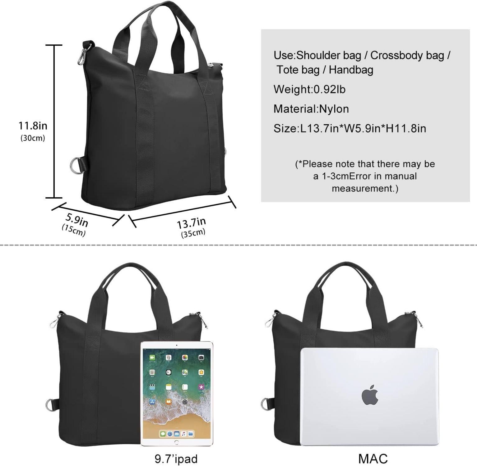 dobsechs Handtasche Damen Wasserdicht Groß Nylon