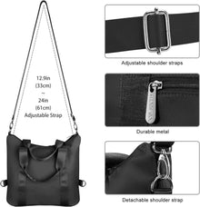 Wasserdichte Nylon Handtasche Damen Umhängetasche Schwarz