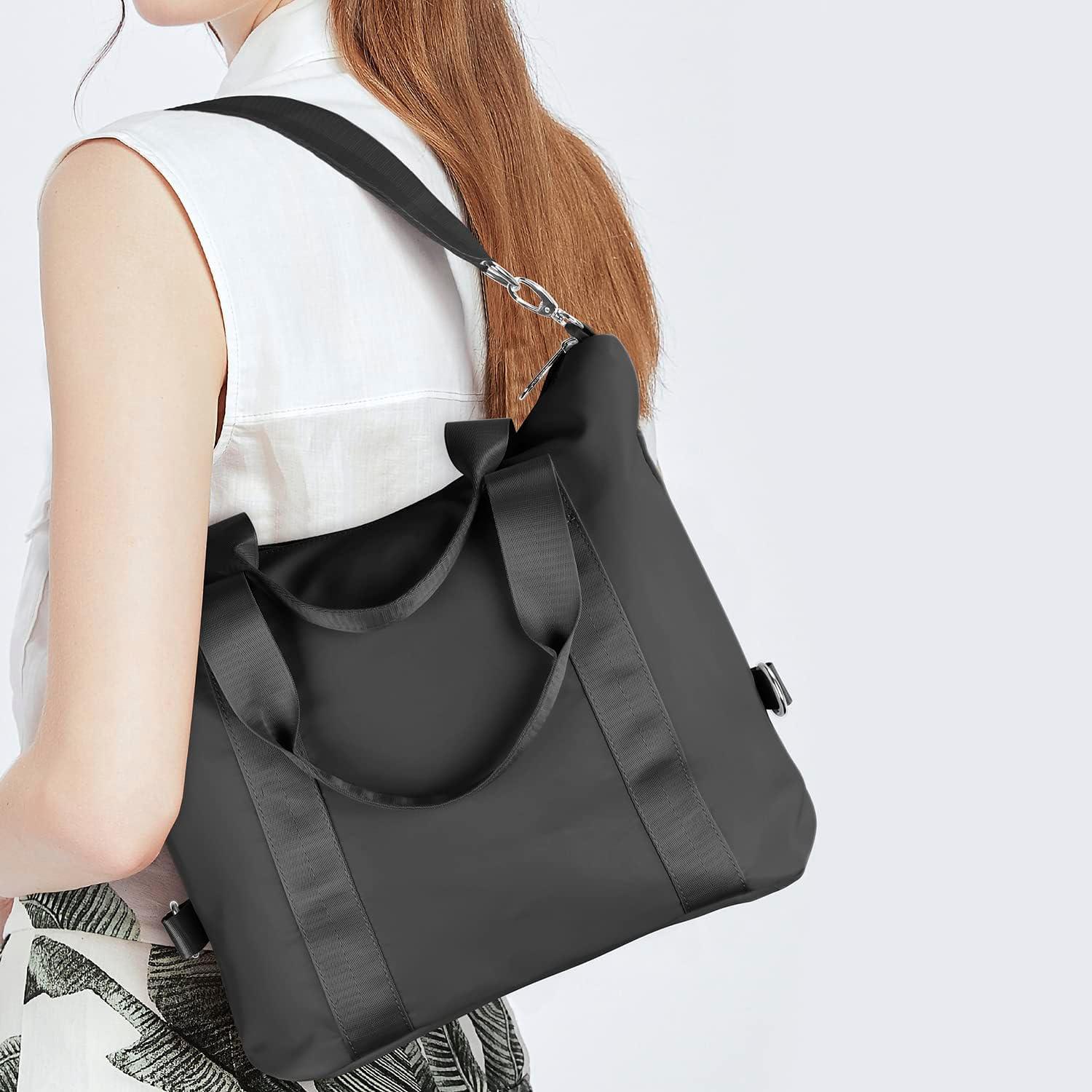 Große Damen Handtasche Wasserdicht Nylon Umhängetasche Schwarz