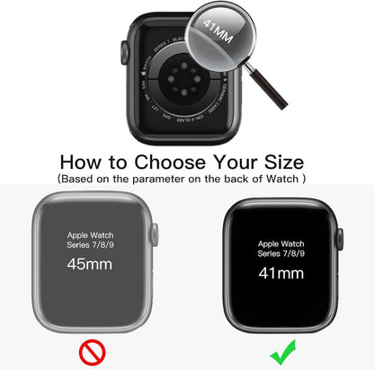 Displayschutz Hülle Apple Watch Series 9 8 7 41mm Schutzfolie Schwarz