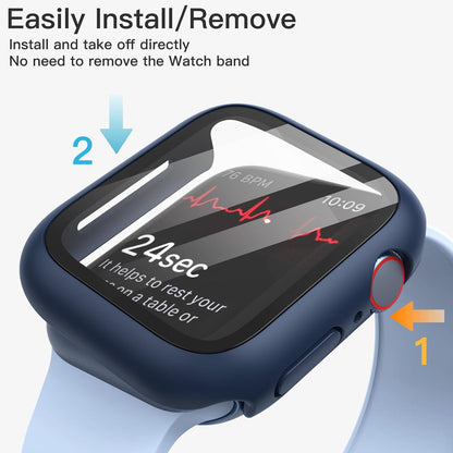 Schutzhülle mit Displayschutz für Apple Watch Series 9 8 7 41mm Blau