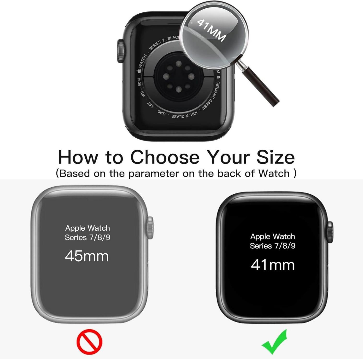 Schutzhülle Displayschutz Apple Watch Series 9 8 7 41mm 2 Stück