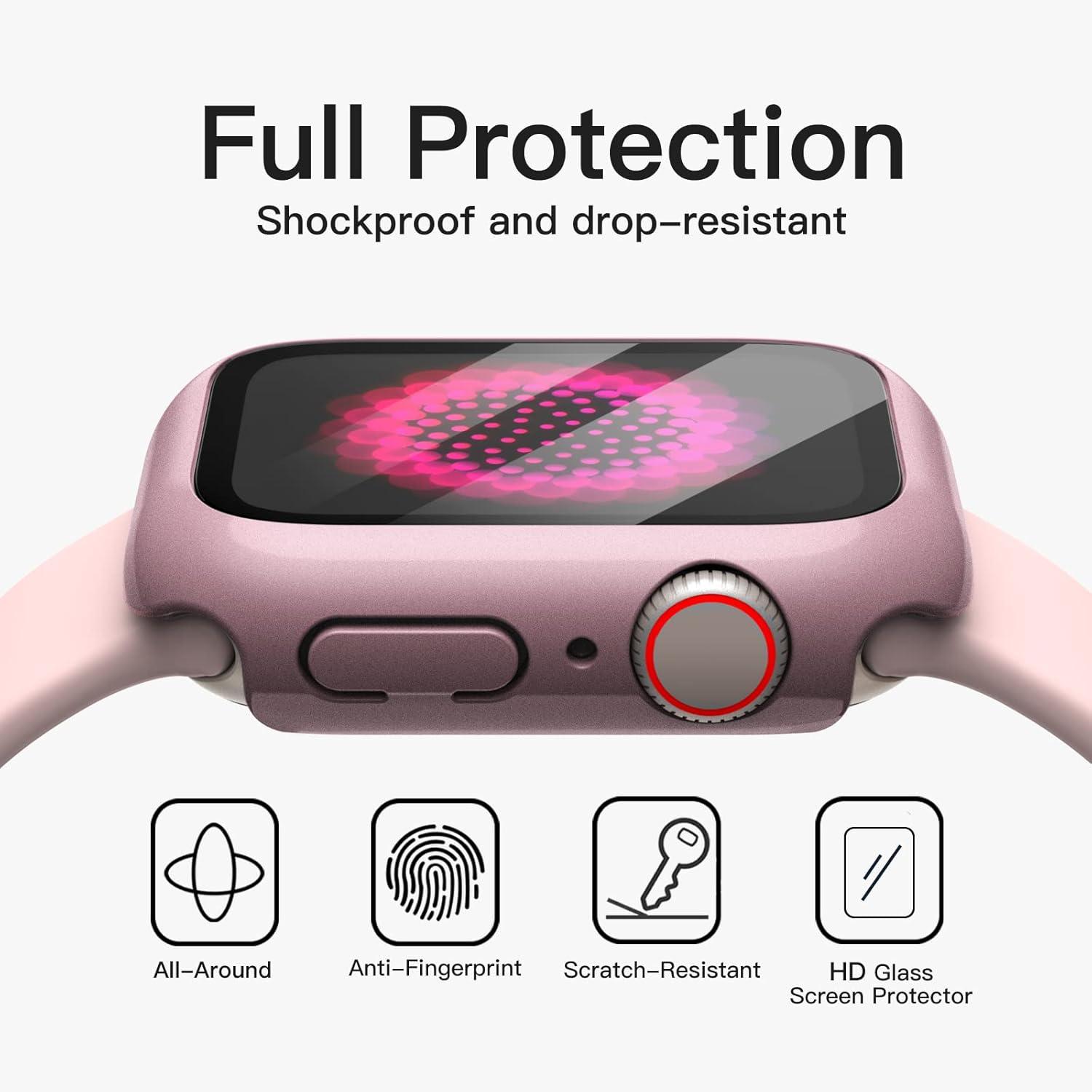 Schutzhülle mit Displayschutz für Apple Watch Series 9 8 7 45mm