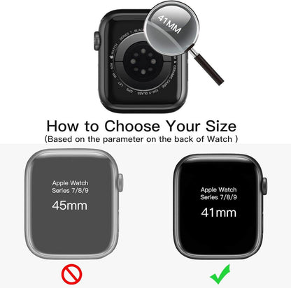 Displayschutz Hülle Apple Watch Series 9 8 7 41mm 2er Set Roségold