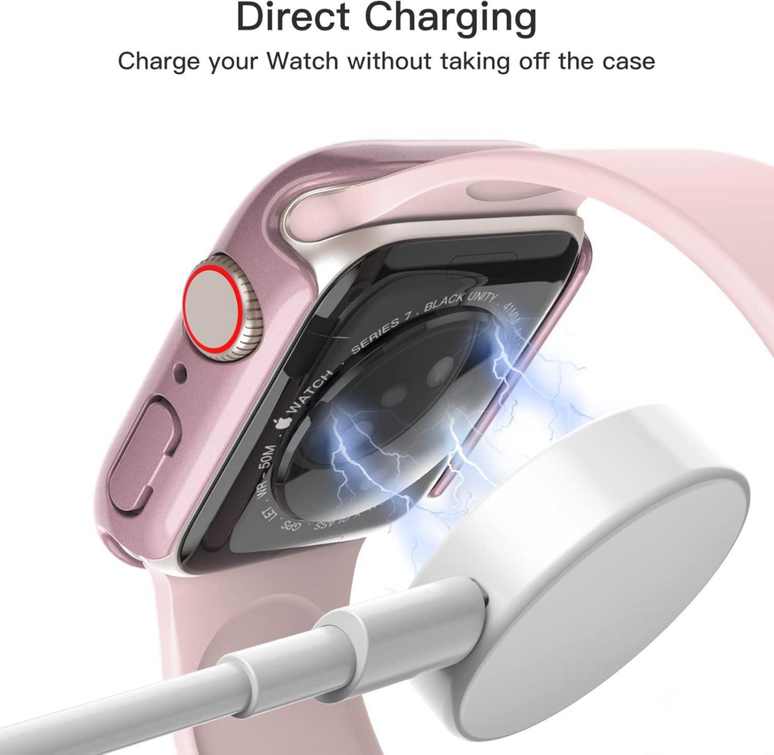 Schutzhülle Displayschutz Apple Watch Series 9 8 7 41mm Roségold 2