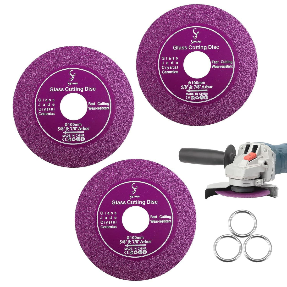 Diamantscheiben Set 3-teilig 100mm für Glas Keramik Marmor