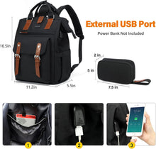 Damen Rucksack Schwarz 15,6 Zoll Laptop wasserdicht mit