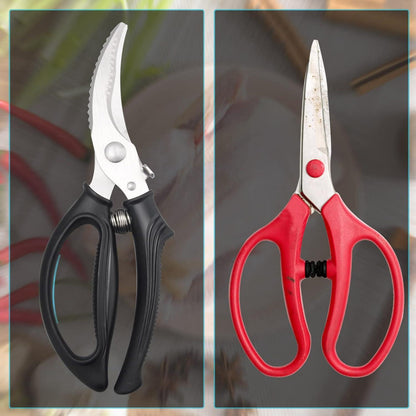 Geflügelschere aus Edelstahl mit Griffarretierung und Feder