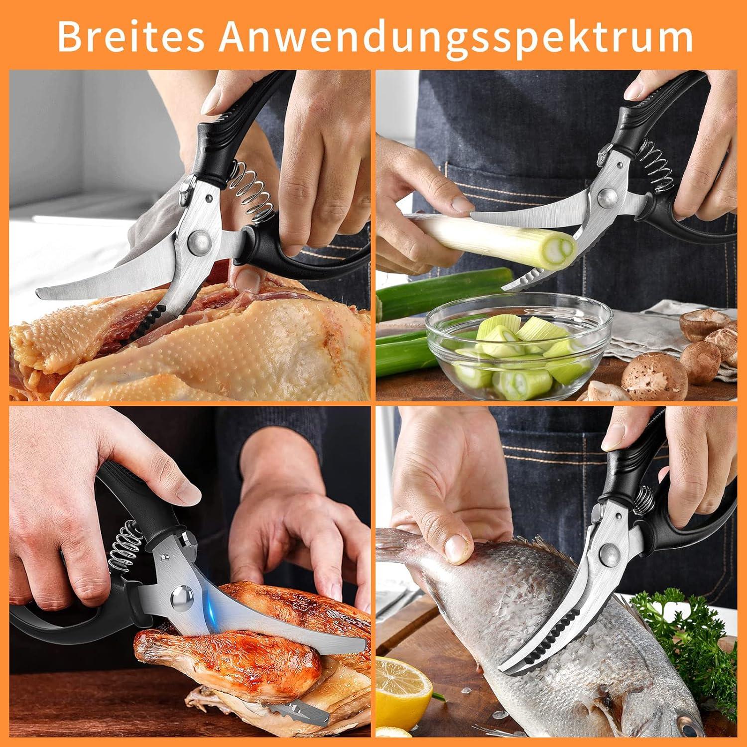 Geflügelschere Edelstahl scharf Griffarretierung Feder Geeignet Schneiden