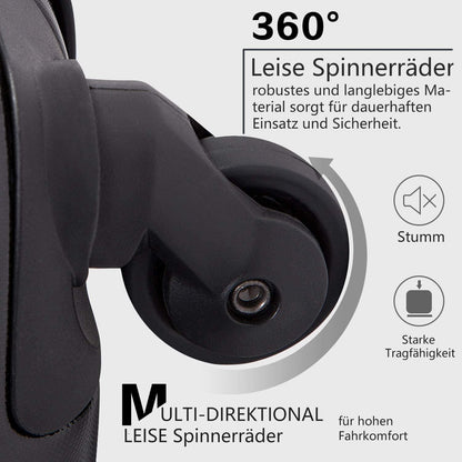 COOLIFE Hartschalen-Koffer Set 3tlg Silber PC Material TSA-Schloss