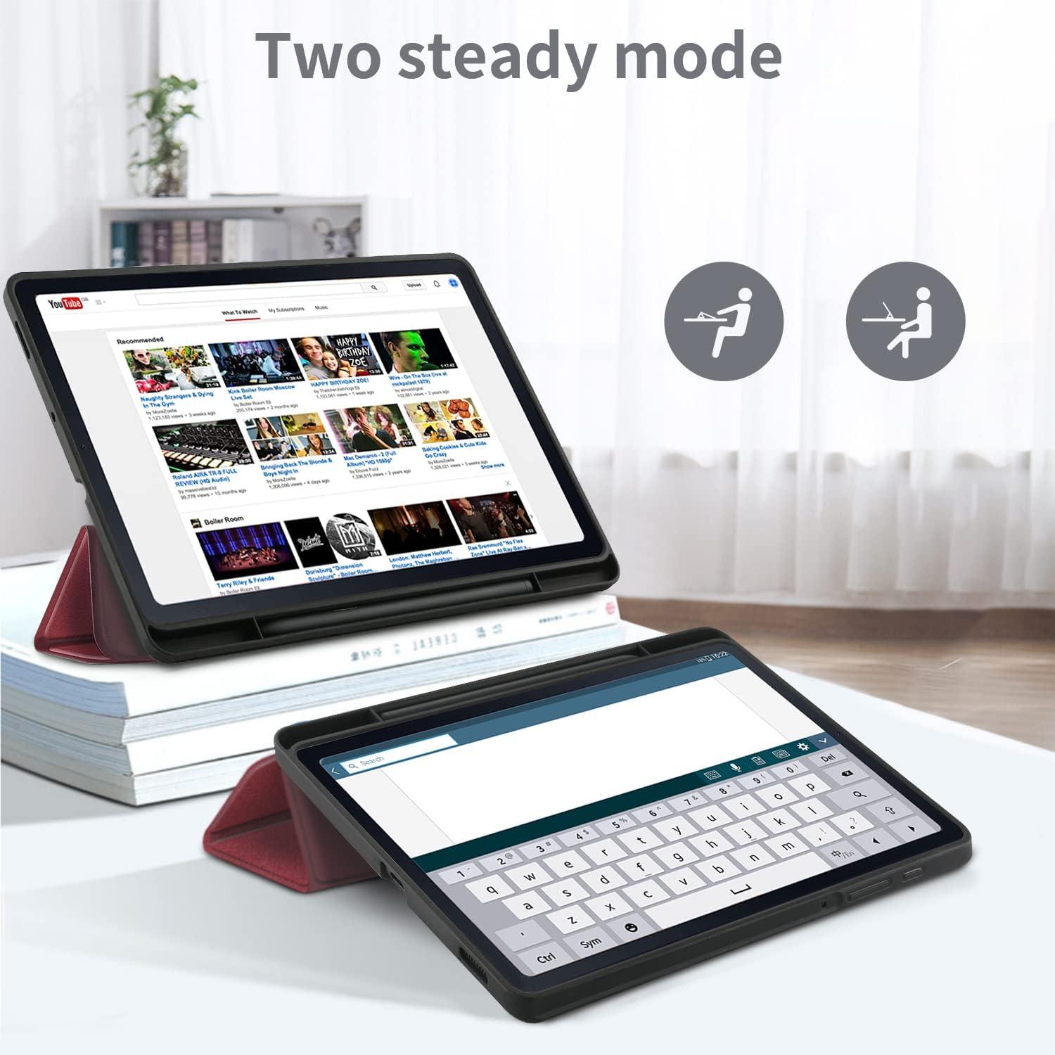 Hülle für Samsung Galaxy Tab S6 Lite 10.4 Zoll mit Schutzfolie und S