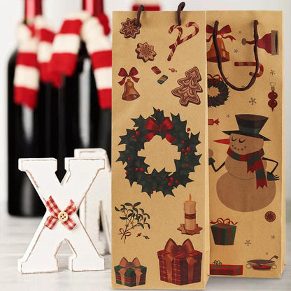Geschenktüten Weihnachten 6 Stück Weintüten Weinflaschen Verpackung