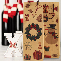 Geschenktüten Weihnachten 6 Stück Weintüten Weinflaschen Verpackung