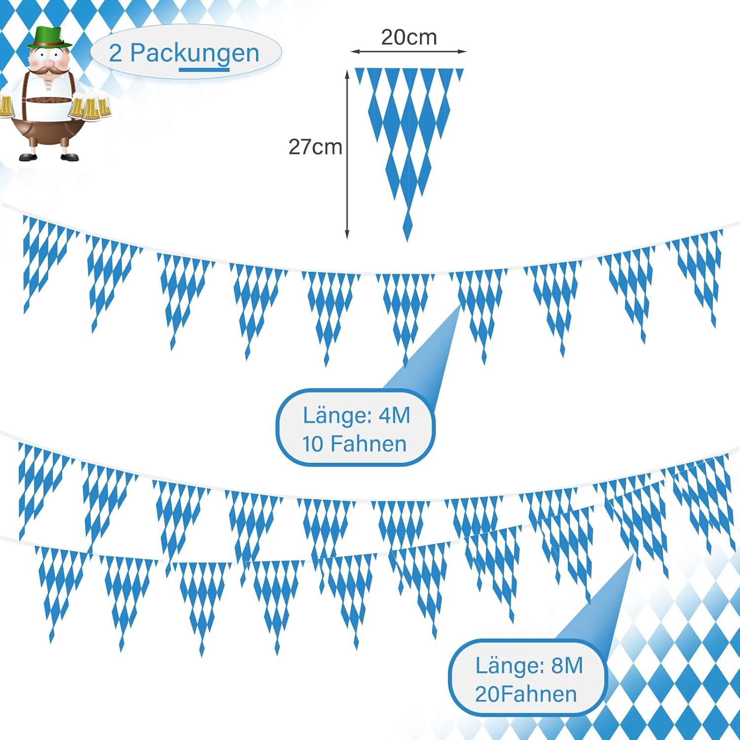 Oktoberfest Dekoration Set: Tischdecke 274x137cm & 5m Wimpel
