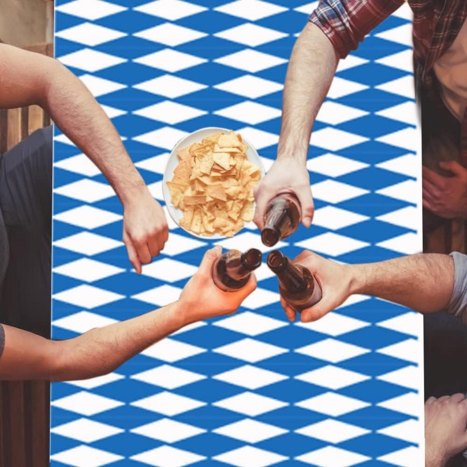 Oktoberfest Party Deko Set 2x Tischdecke 5x Bayern Flagge Banner