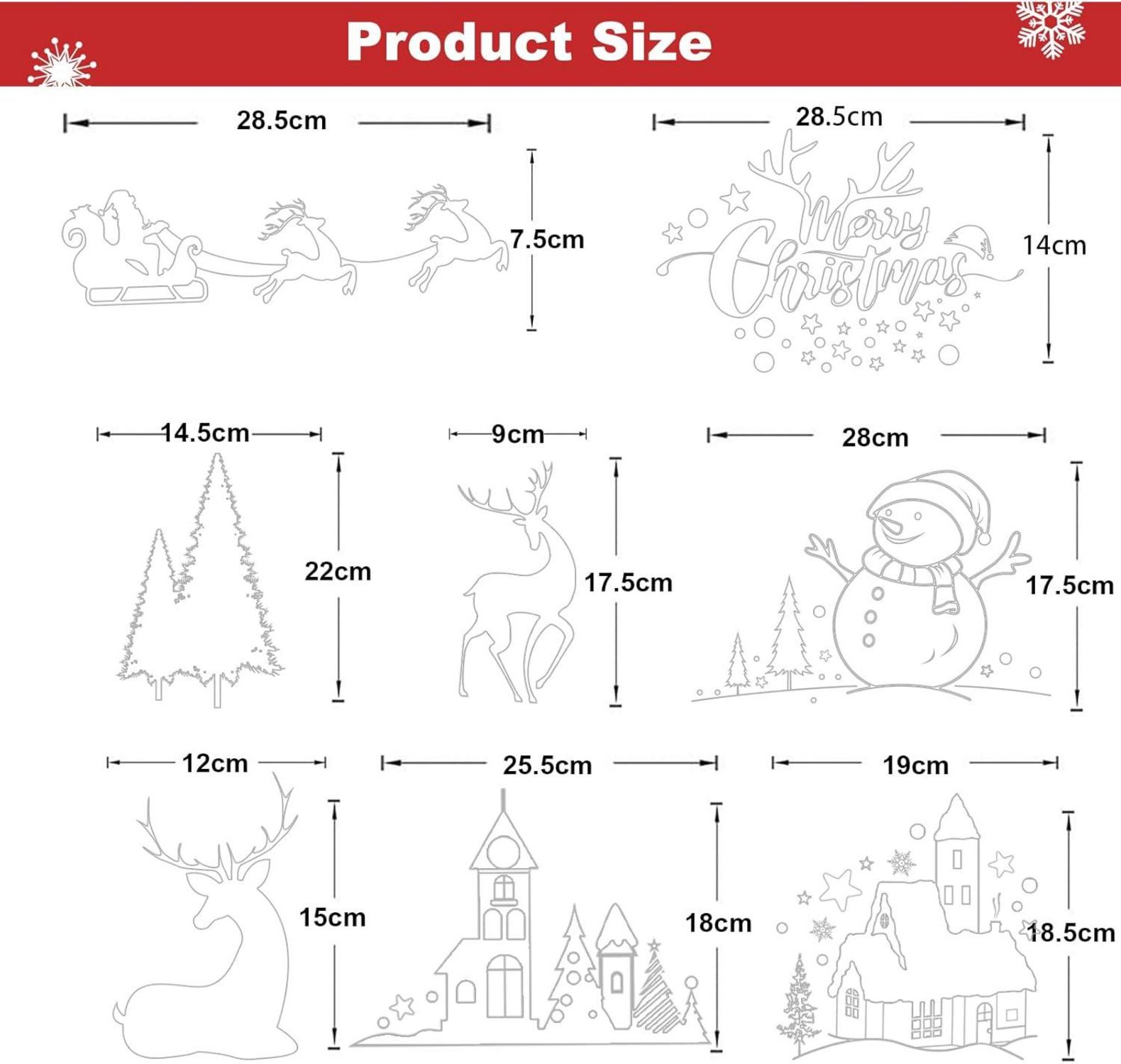 Weihnachtsfensteraufkleber 145 Schneemann Rentier Elfe Santa