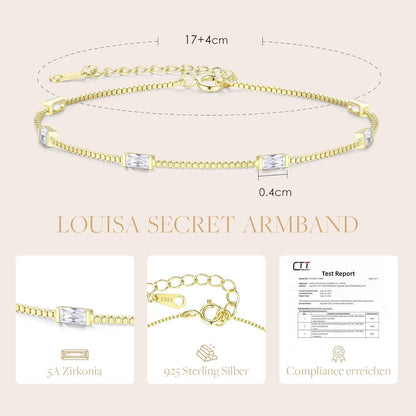Damen Armband Layered Silber 925 Vergoldet mit Zirkonia