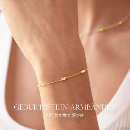 LOUISA SECRET Damen Armband Zirkonia Anhänger Doppelt Kette 925 Silber Gold Verstellbar