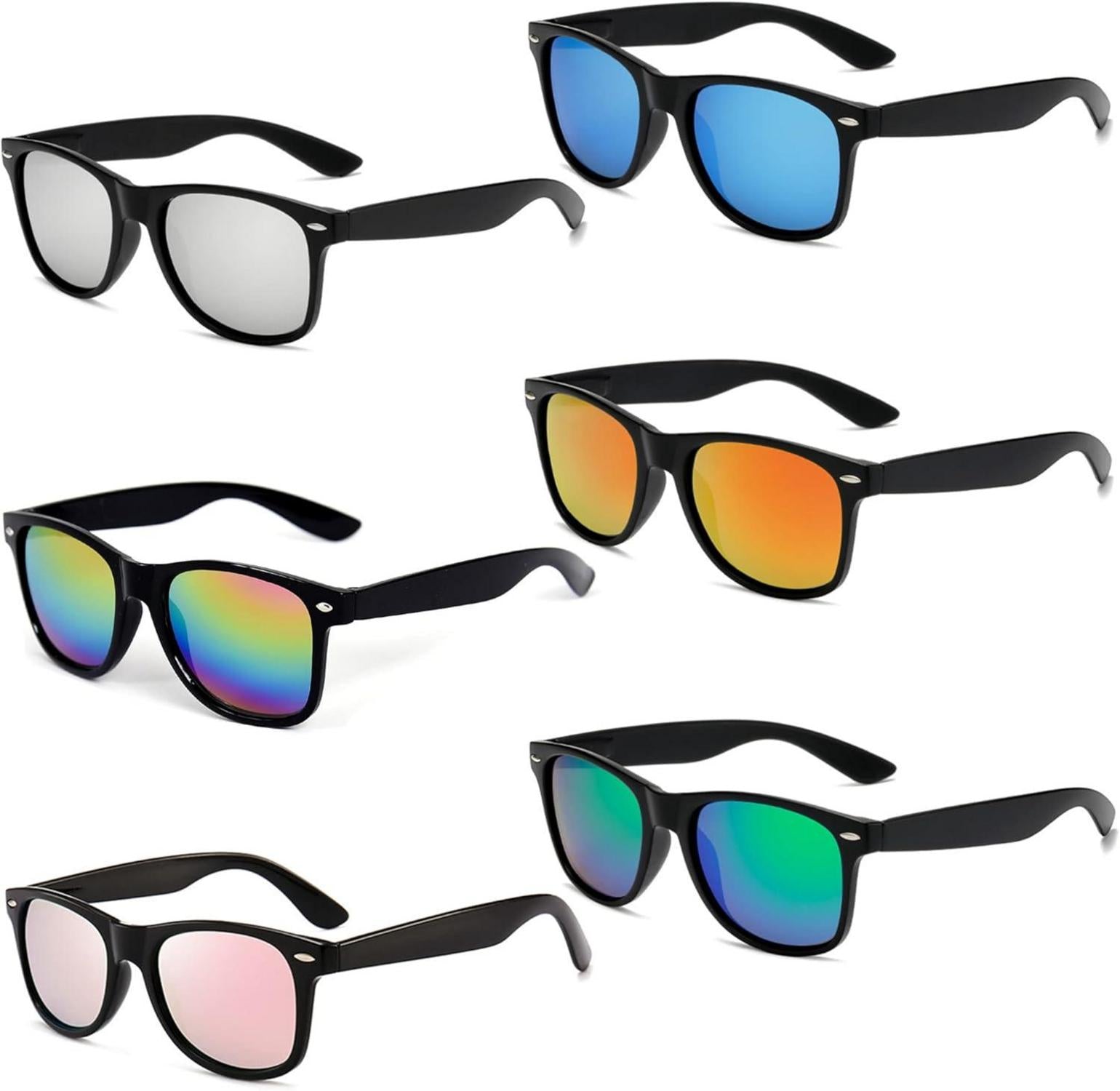 Bunte Neon Sonnenbrille Set Vintage Party Brillen Unning 6 Stücke