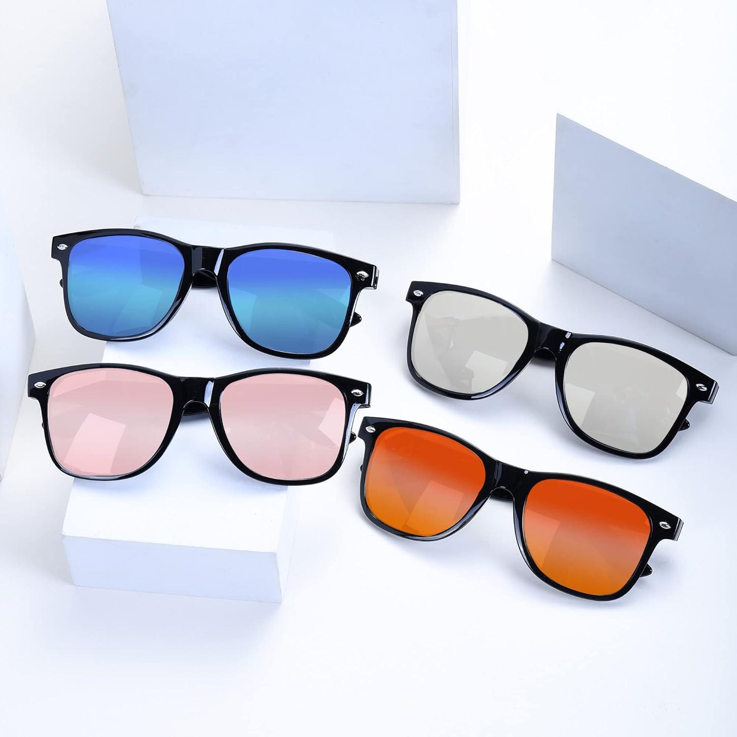 Bunte Neon Sonnenbrille Set Vintage Party Brillen Unning 6 Stücke