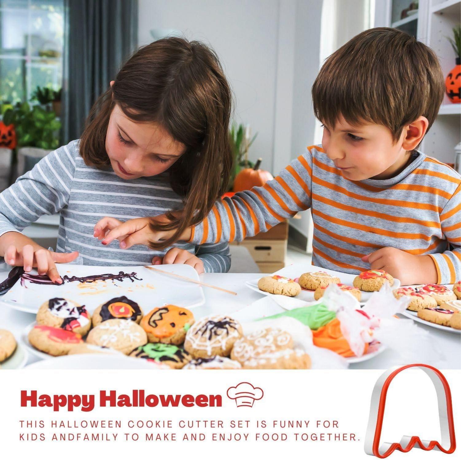 Halloween Geister Ausstechformen Set Klein Groß PVC-Rand Backen