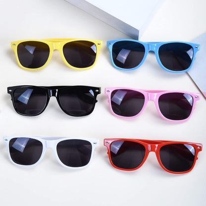 6er Set Neon Retro Sonnenbrillen Vintage Party Brille Herren Damen UV-Schutz