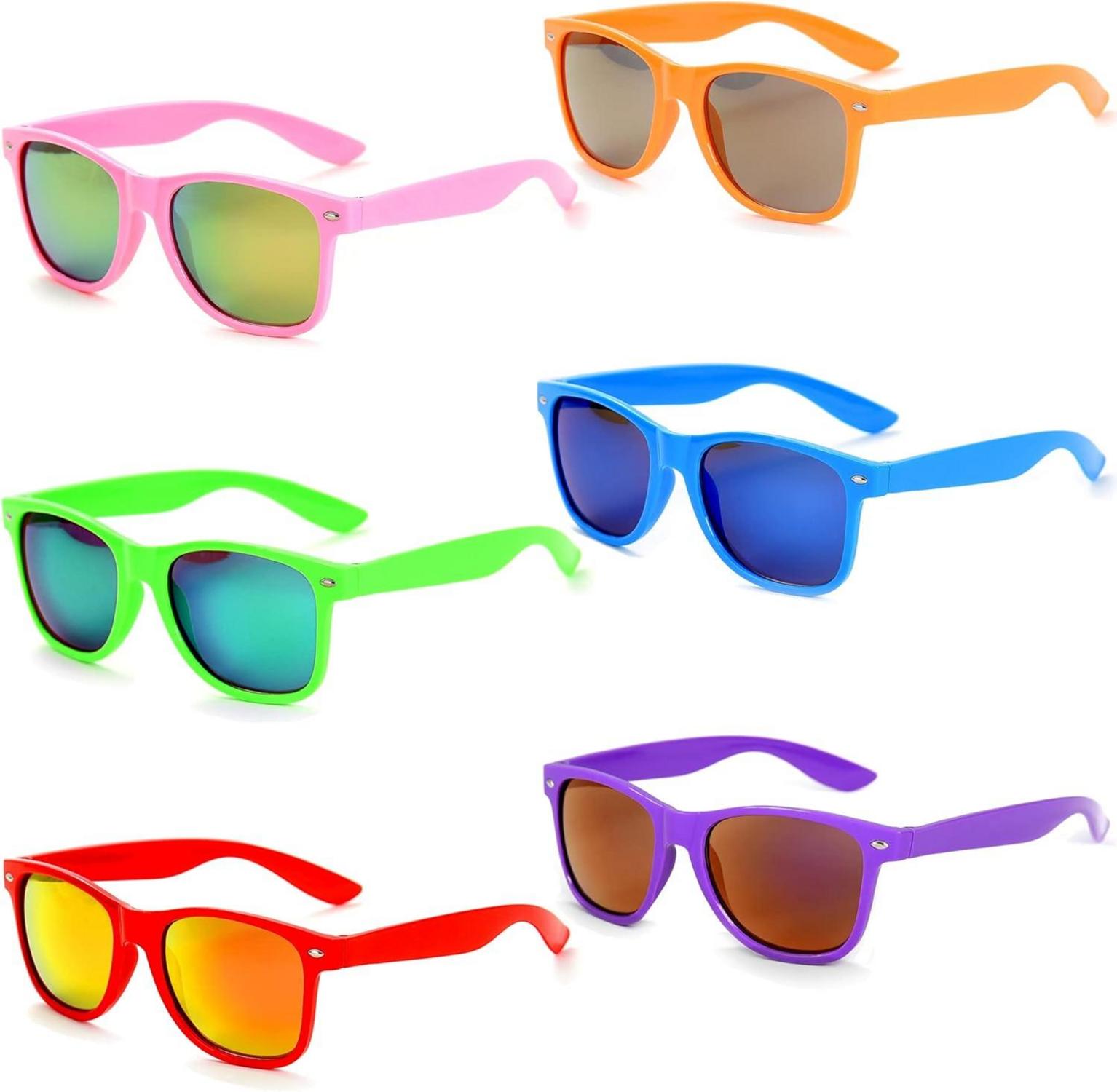 Bunte Neon Sonnenbrillen Set Vintage Lustige Party Brillen