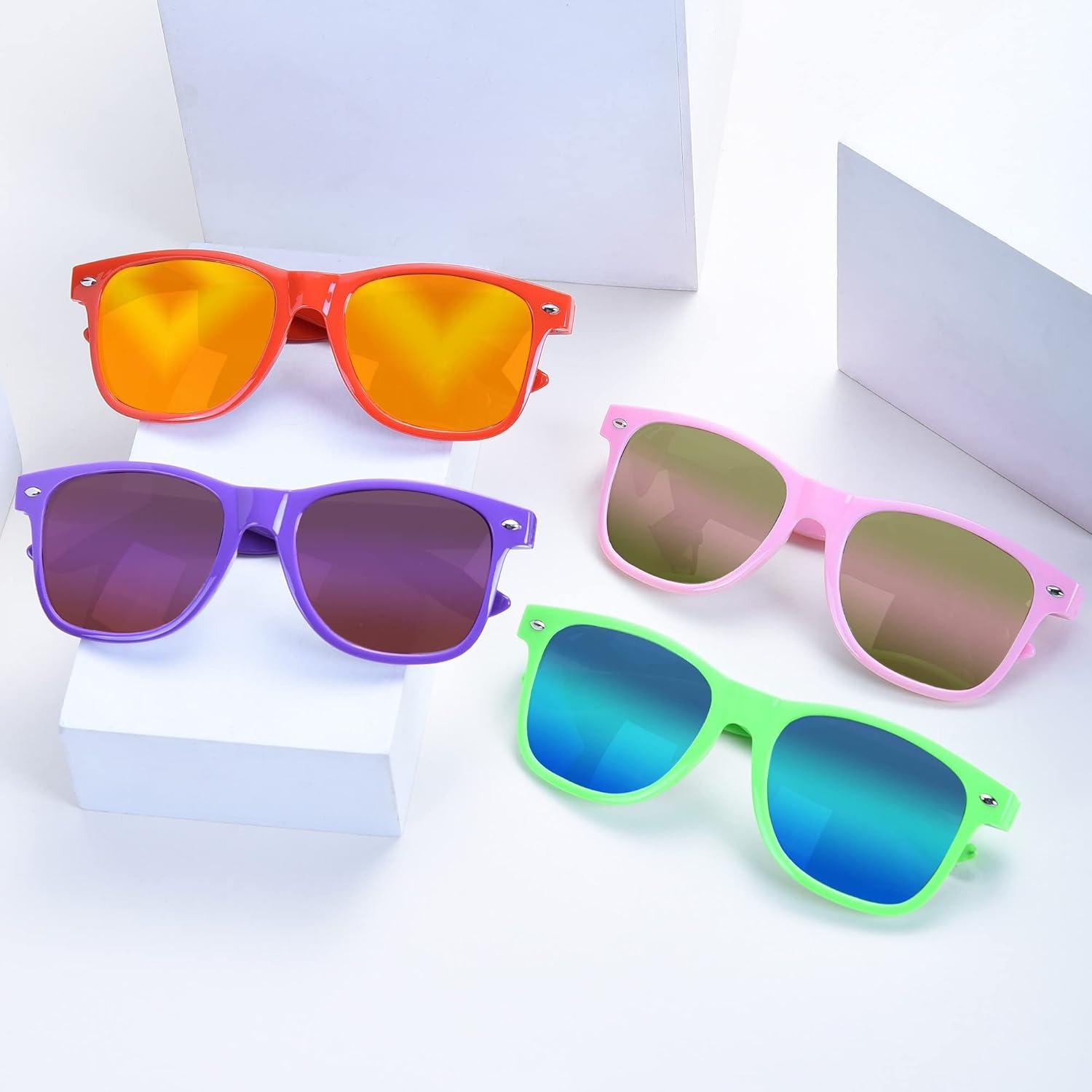 Bunte Neon Sonnenbrillen Set Vintage Lustige Party Brillen