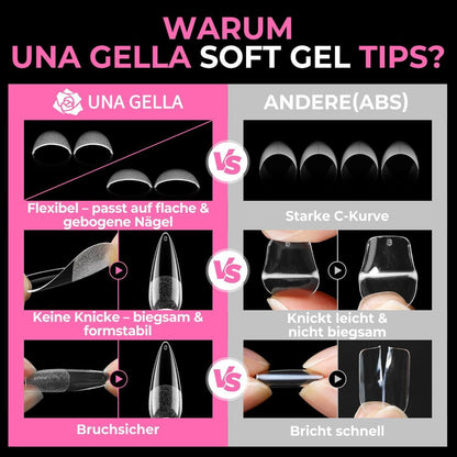 Stiletto Nagelspitzen 216 Stück – 12 Größen für DIY Nageldesign