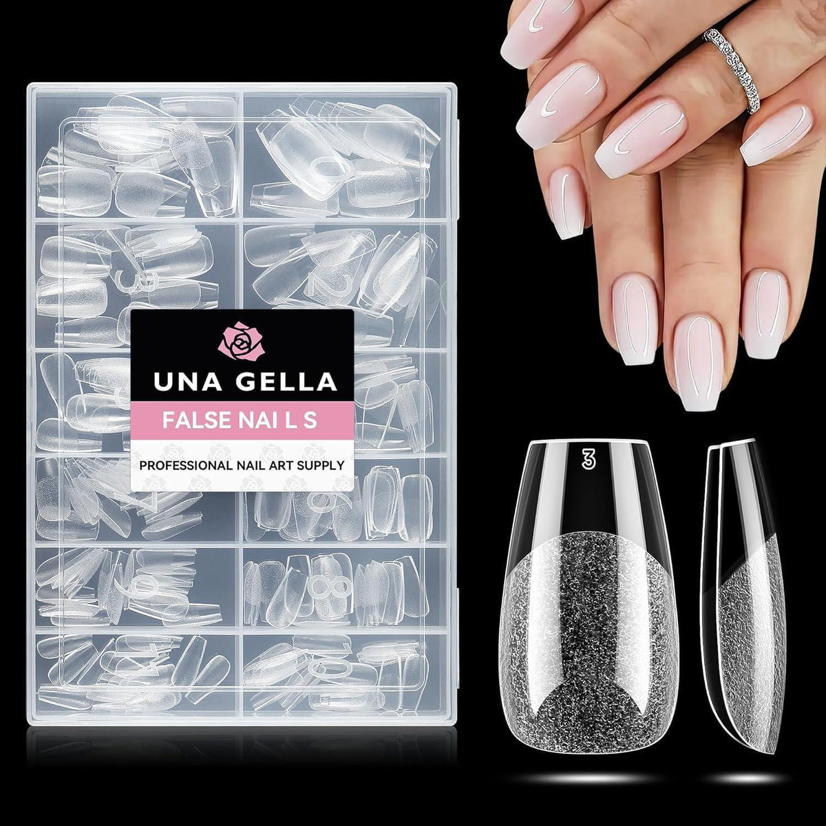 Kurze Ballerina Nagelspitzen 216 Stück – Vollabdeckung Gel Nägel