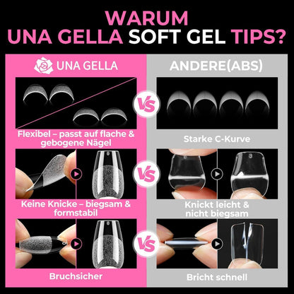 Kurze Ballerina Nagelspitzen 216 Stück – Vollabdeckung Gel Nägel