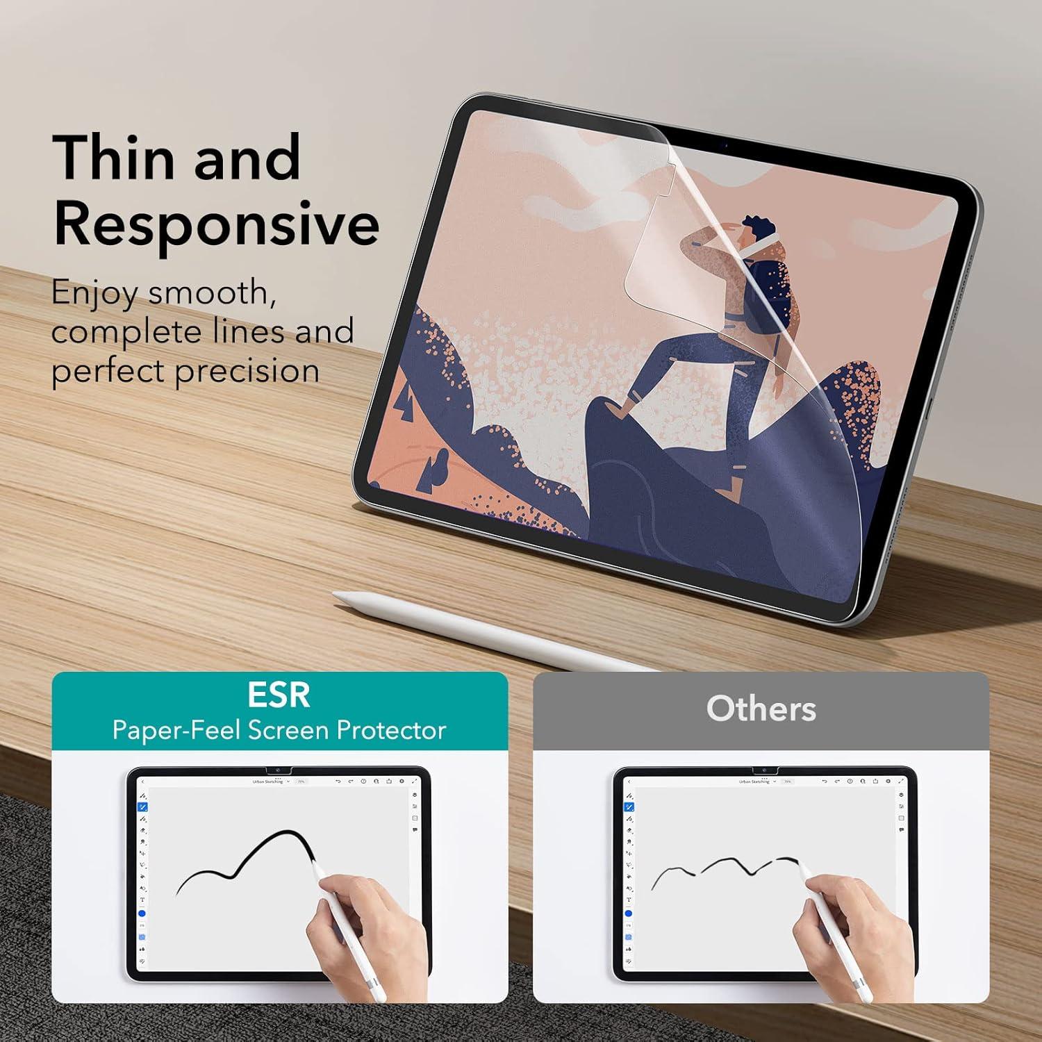 ESR Paper Feel Schutzfolie für iPad 10 Gen. (2022), dünn, kratzfest, matte