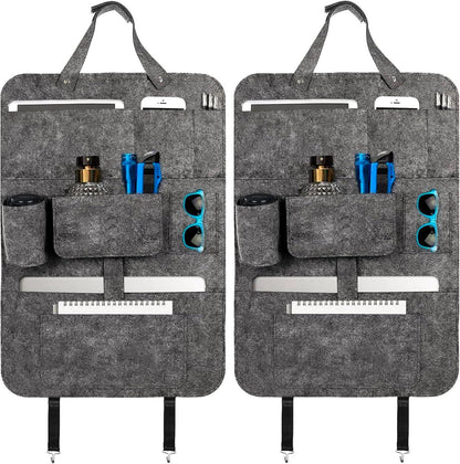 Filz-Autositz-Organizer Aufbewahrungstasche Dunkelgrau 2er Set