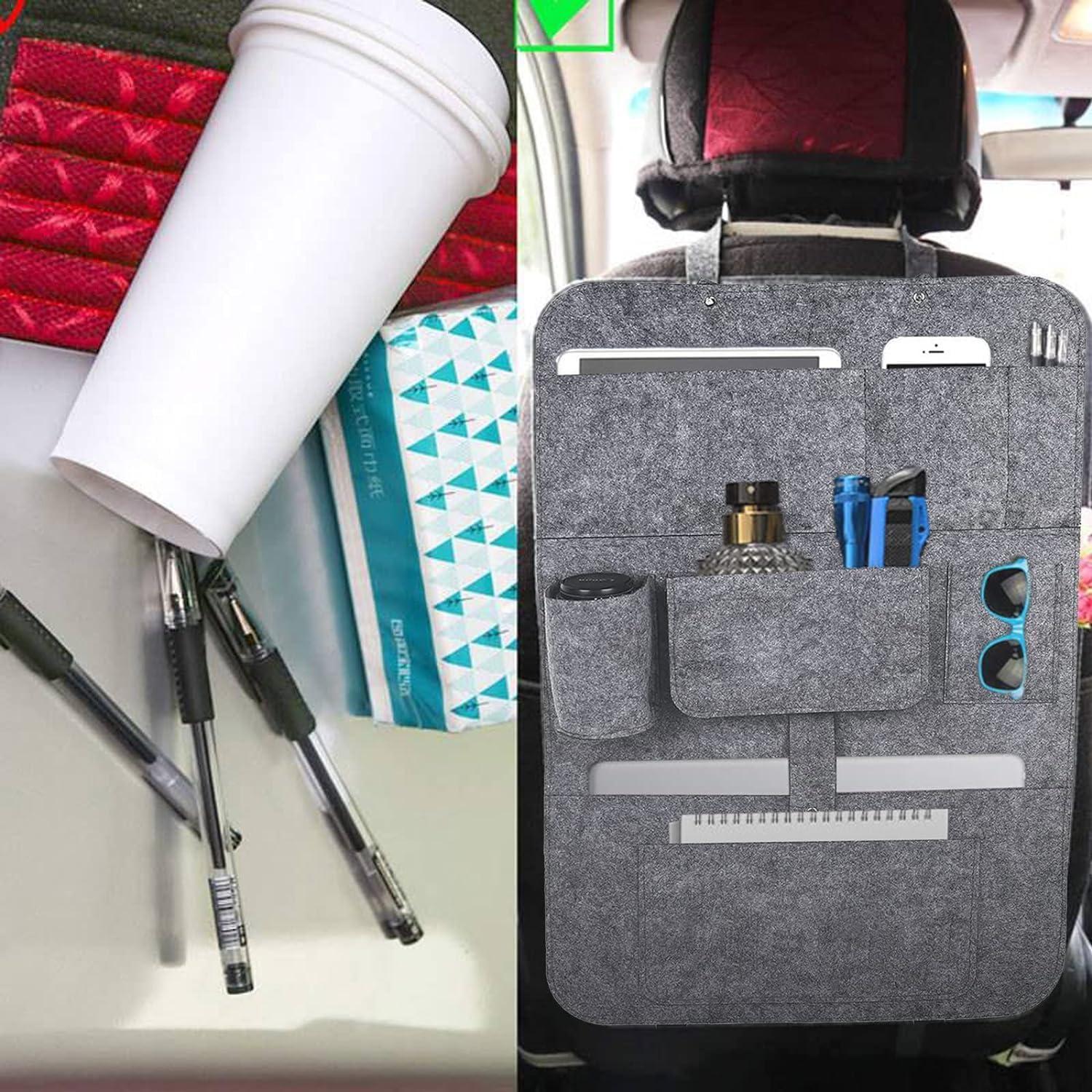 2er Set Autositz Organizer Filz Aufbewahrungstasche Dunkelgrau Auto Gadget