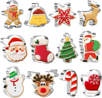 Weihnachts Ausstecher Set 12 Stück Edelstahl Lebkuchenmann