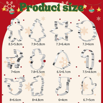 Weihnachts Ausstecher Set 12 Stück Edelstahl Lebkuchenmann