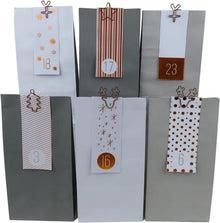 Adventskalender Bastelset 24 Weihnachtstüten Zahlen Metall-Klammern