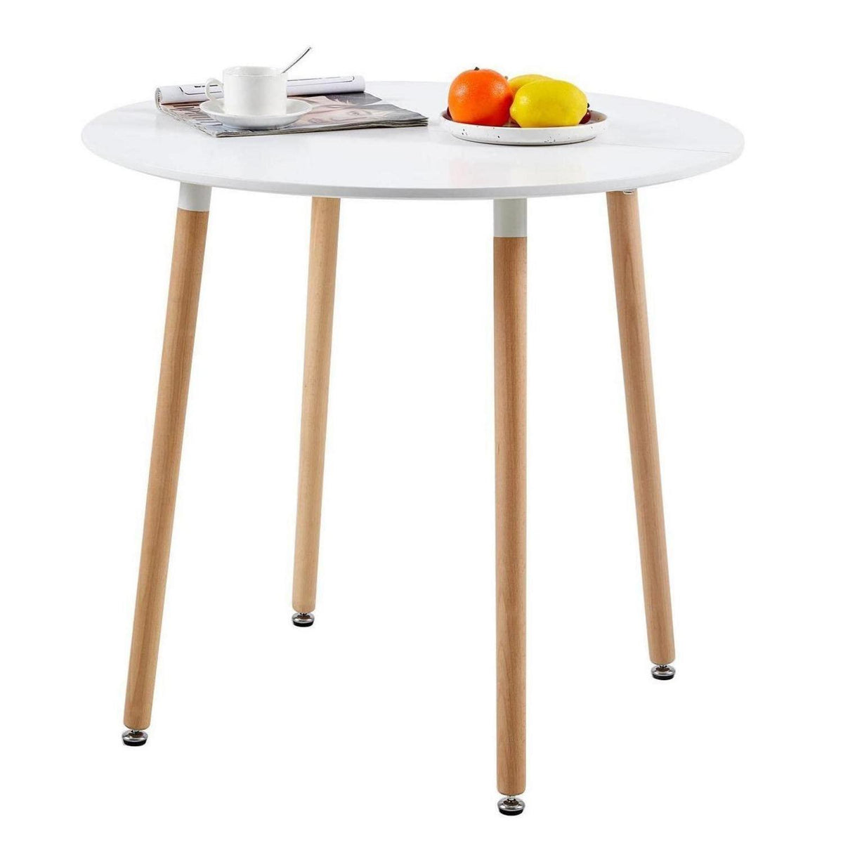 Moderner runder Esstisch weiß 80x80cm – MDF Küchentisch