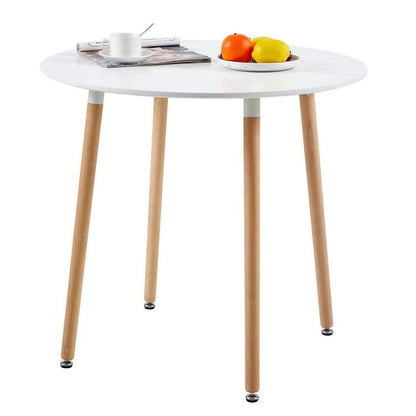 Moderner runder Esstisch weiß 80x80cm – MDF Küchentisch