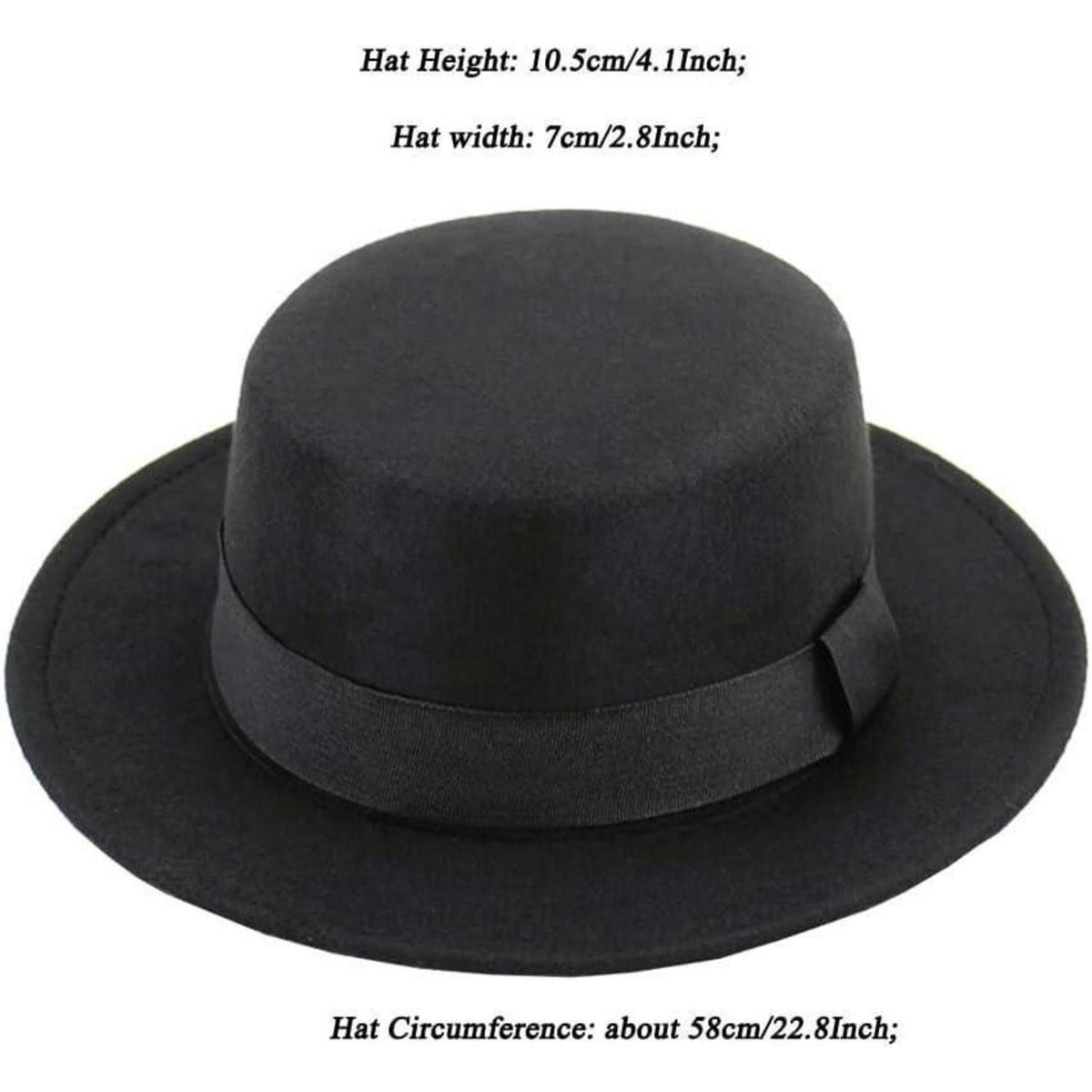 Wollmischung Fedora Hut, Breite Krempe, Schwarz
