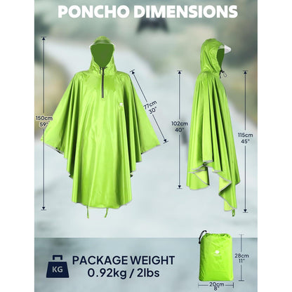 ANYOO Wasserdichter Radfahren Regen Poncho mit Kapuze