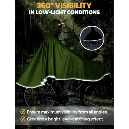 ANYOO Wasserdichter Radfahren Regen Poncho mit Kapuze