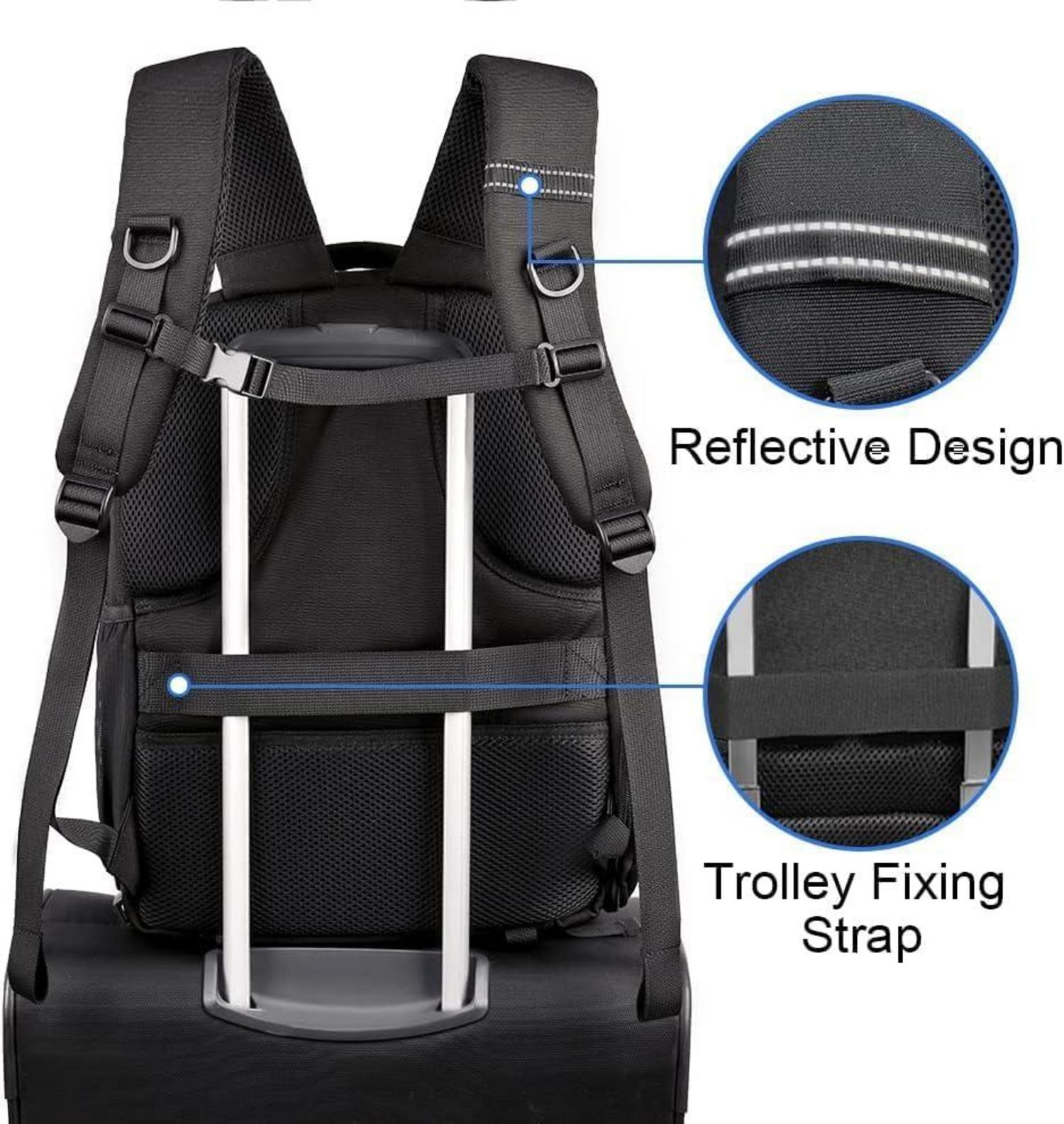 Kamerarucksack Wasserdicht 900D Nylon Schwarz Regenhülle