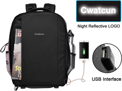 Kamerarucksack Wasserdicht 900D Nylon Schwarz Regenhülle