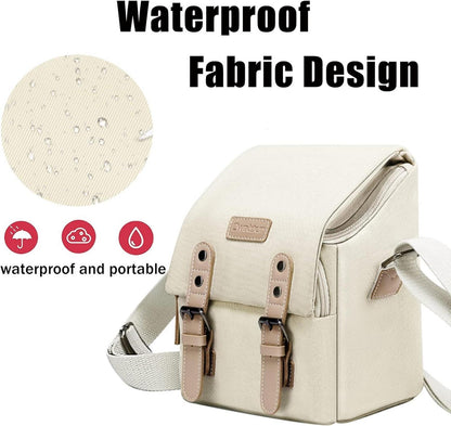 Kameratasche Wasserdicht Vintage SLR-Fototasche Canvas Weiß S