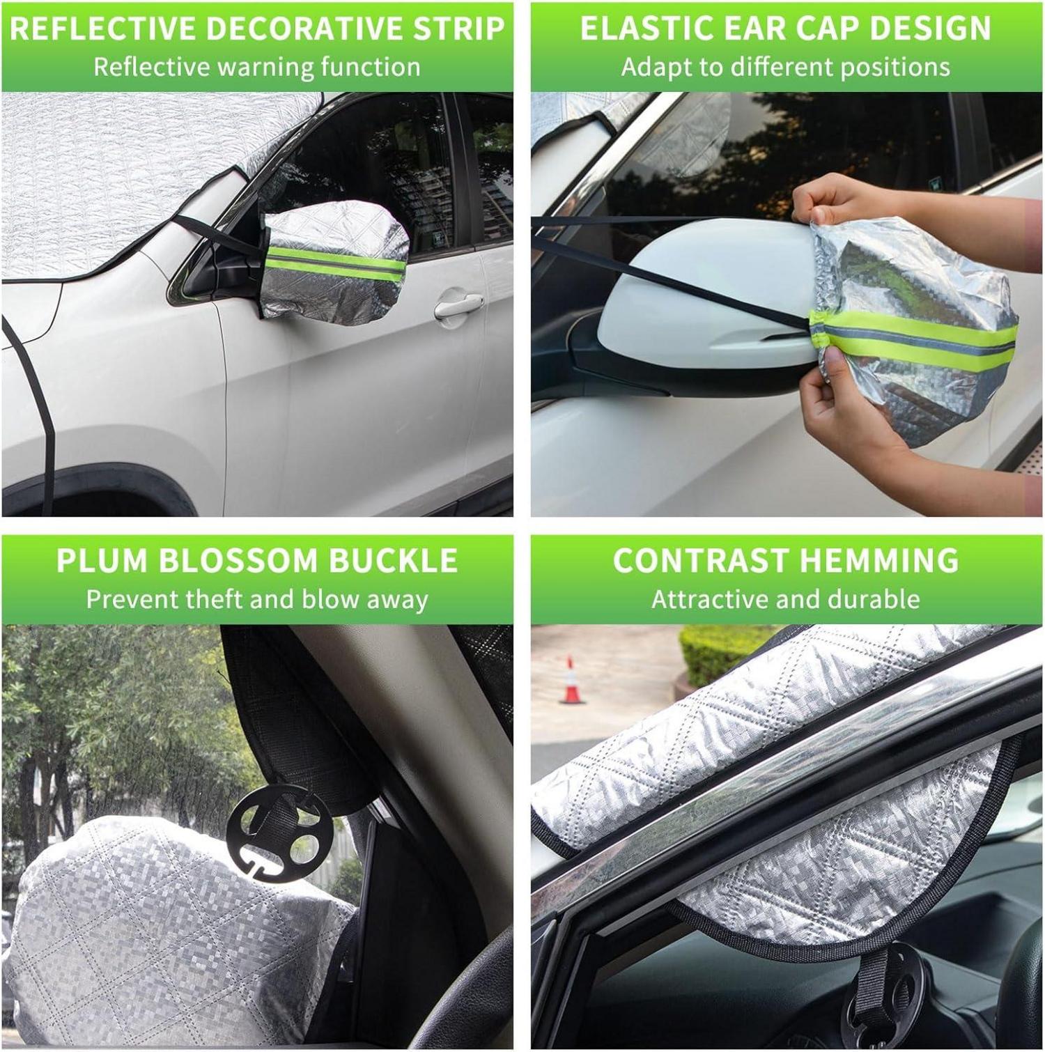 Scheibenabdeckung Auto Winter Magnet 147x120cm Uv-Strahlung Sonne Eis Schnee fest faltbar