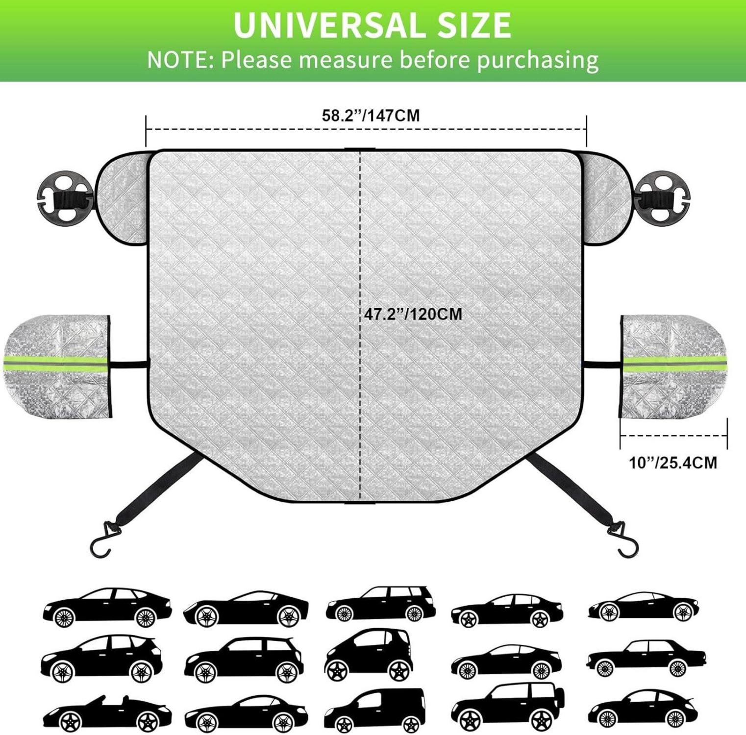 Auto Scheibenabdeckung Winter Magnet Frost UV-Schutz 147x120cm