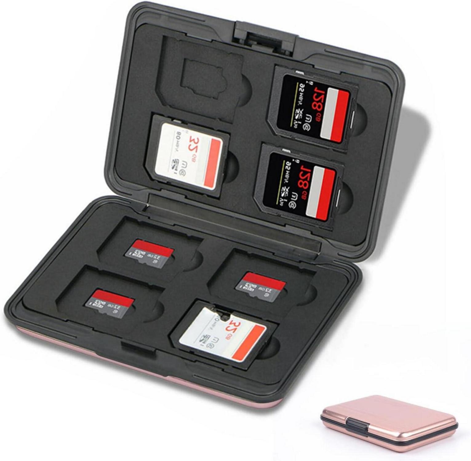 Speicherkarten Tasche Wasserdicht für 8 SD 8 TF Karten - Rosa