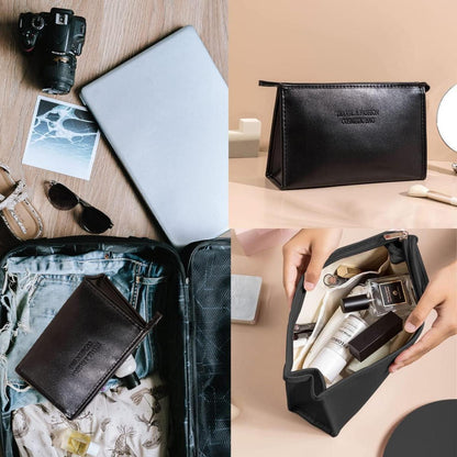 Kosmetik Set Schwarz PU 3er